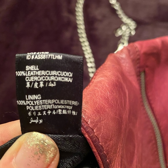 BCBGmaxazria 100% Leather Clutch with chain strap - Picture 12 of 16